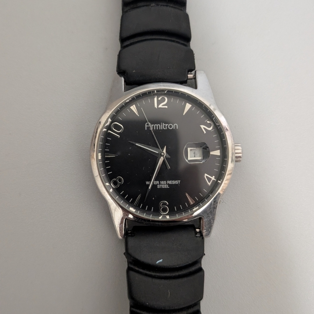 Vintage Armitron Watch Stainless Steel Water 165 Resist 20/4607SV GM10(3)